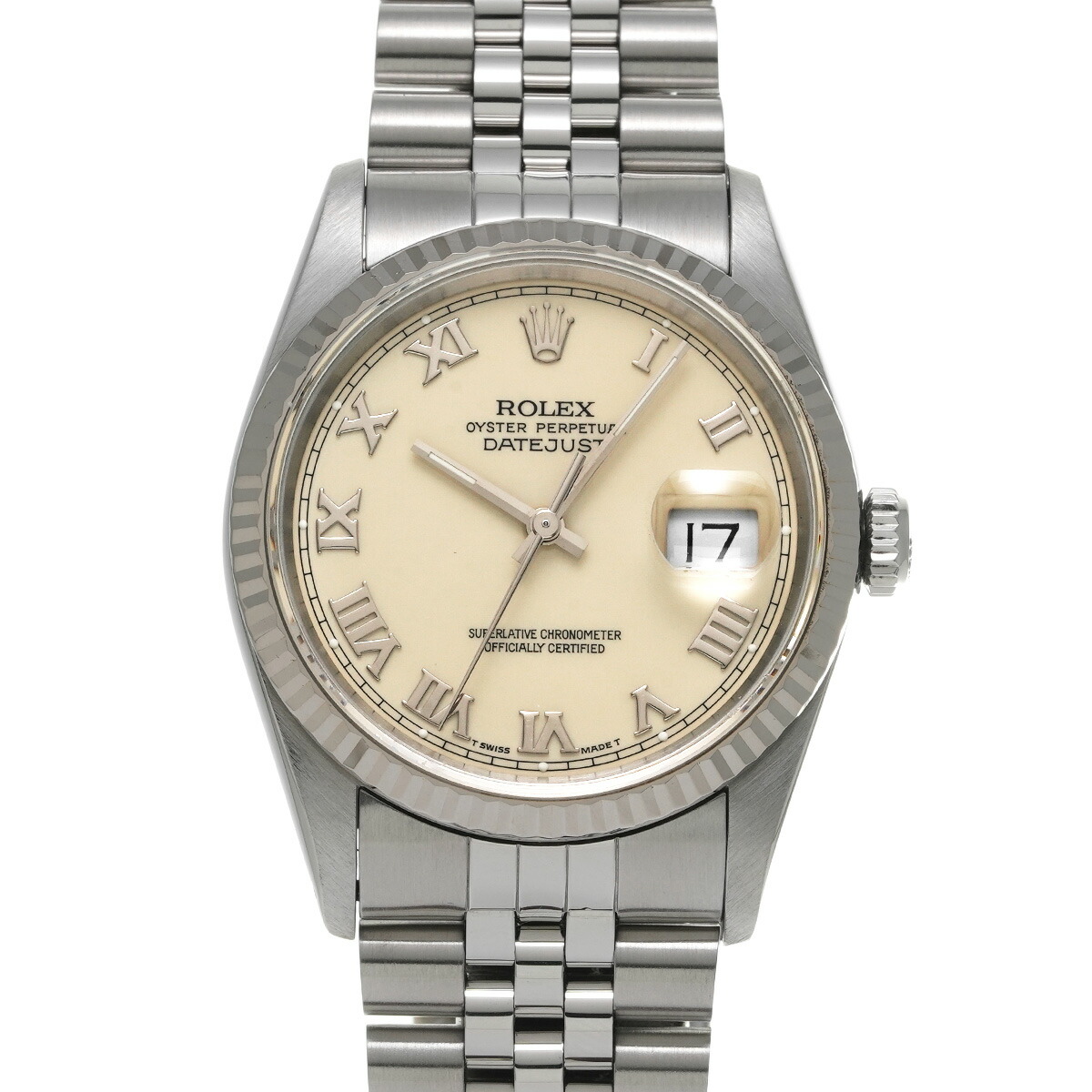 ロレックス ROLEX デイトジャスト 16234 X番(1993年頃製造) アイボリー メンズ 腕時計 ロレックス 時計 高級腕時計 ブランド 【ローン48回払い無金利】【中古】