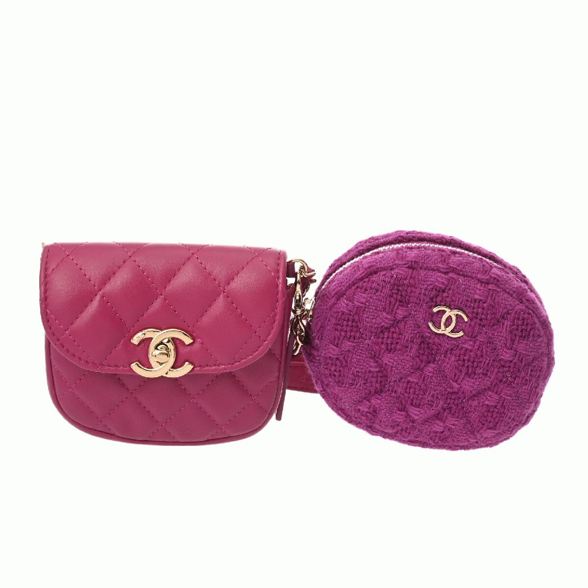 シャネル CHANEL マトラッセ ウェストポーチ パープル ラムスキン/ツイード メンズ ウエストバッグ chanel シャネル バッグ バック ブランド 【ローン48回払い無金利】【中古】