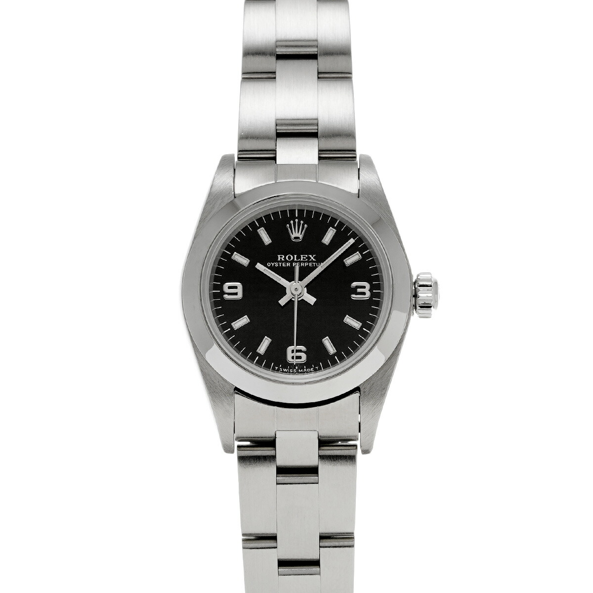 【～4/17 最大5万円クーポン】ロレックス ROLEX オイスターパーペチュアル 76080 A番(1999年頃製造) ブラック レディース 腕時計 ロレックス 時計 高級腕時計 ブランド 【ローン48回払い無金利】【中古】
