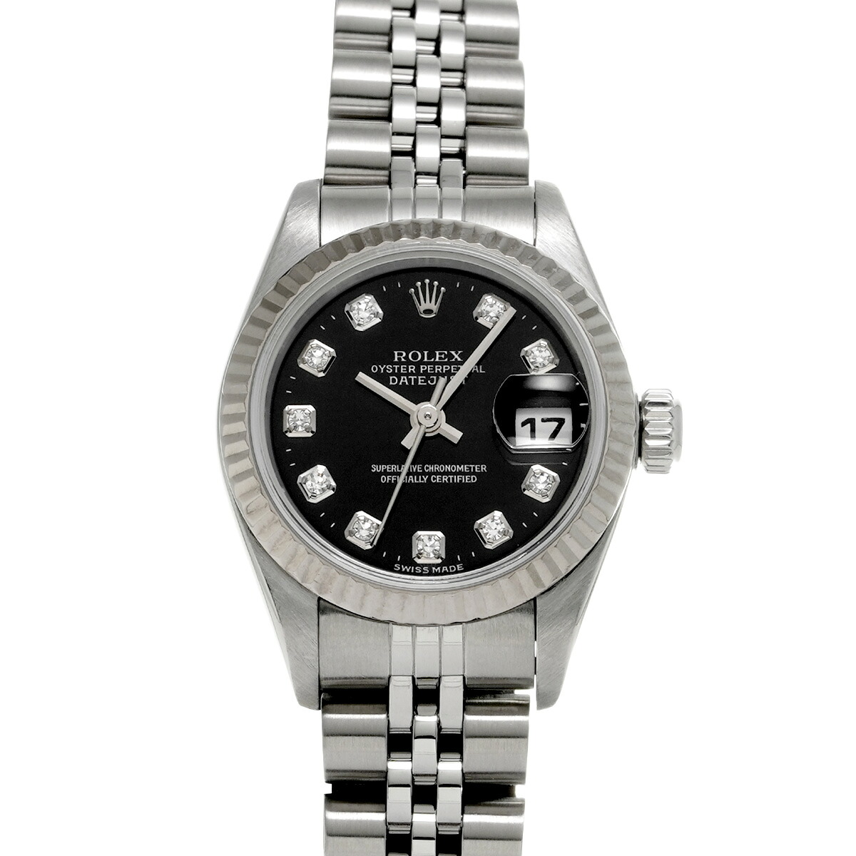 ロレックス ROLEX デイトジャスト 79174G P番(2000年頃製造) ブラック/ダイヤモンド レディース 腕時計 ロレックス 時計 高級腕時計 ブランド 【ローン48回払い無金利】【中古】
