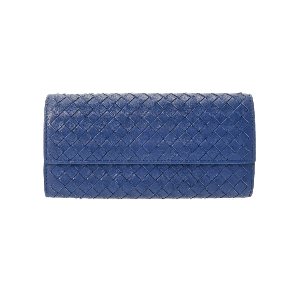 ボッテガ ヴェネタ BOTTEGA VENETA イントレチャート 2つ折り長財布 ネイビー レザー メンズ 長財布 ボッテガ ヴェネタ 財布 ブランド 【ローン48回払い無金利】【中古】