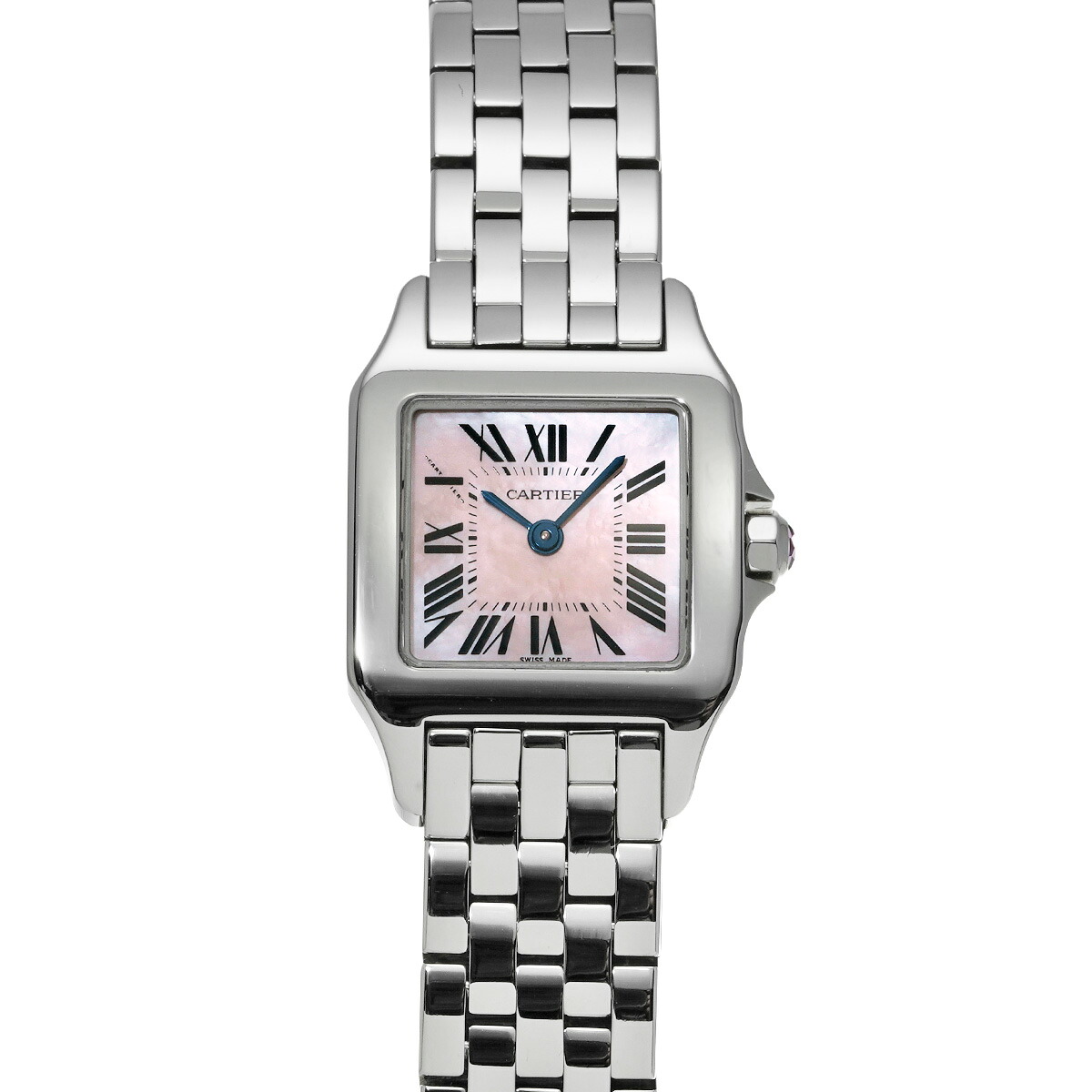 【～4/17 最大5万円クーポン】カルティエ CARTIER サントス ドゥモワゼル SM W25075Z5 ピンクシェル レディース 腕時計 カルティエ 時計 高級腕時計 ブランド 【ローン48回払い無金利】【中古】
