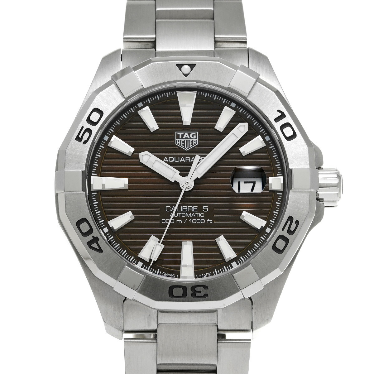【～4/17 最大5万円クーポン】タグ ホイヤー TAG HEUER アクアレーサー キャリバー5 WAY2018.BA0927 ブラウン メンズ 腕時計 タグ ホイヤー 時計 高級腕時計 ブランド 【ローン48回払い無金利】【中古】