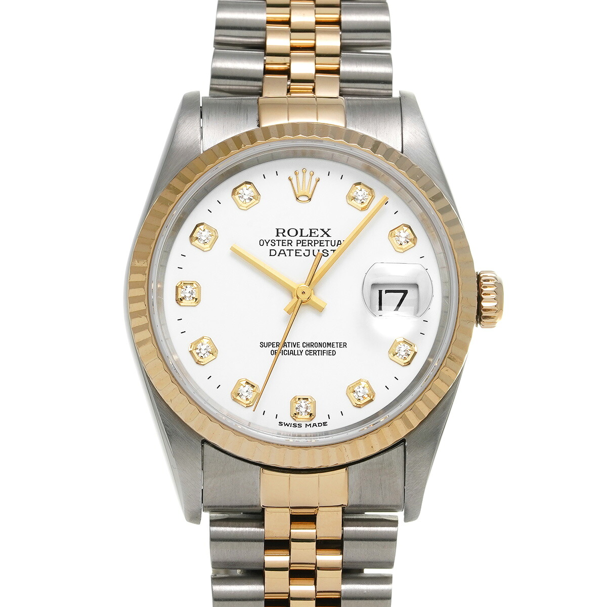 【～4/17 最大5万円クーポン】ロレックス ROLEX デイトジャスト 16233G K番(2001年頃製造) ホワイト/ダイヤモンド メンズ 腕時計 ロレックス 時計 高級腕時計 ブランド 【ローン48回払い無金利】【中古】