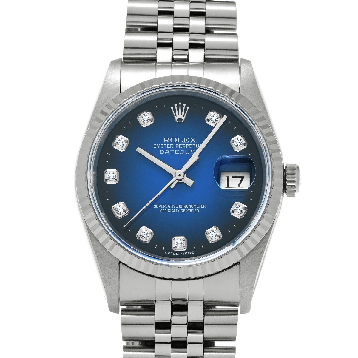 ロレックス ROLEX デイトジャスト 16234G S番(1994年頃製造) ブルー・グラデーション/ダイヤモンド メンズ 腕時計 ロレックス 時計 高級腕時計 ブランド 【ローン48回払い無金利】【中古】