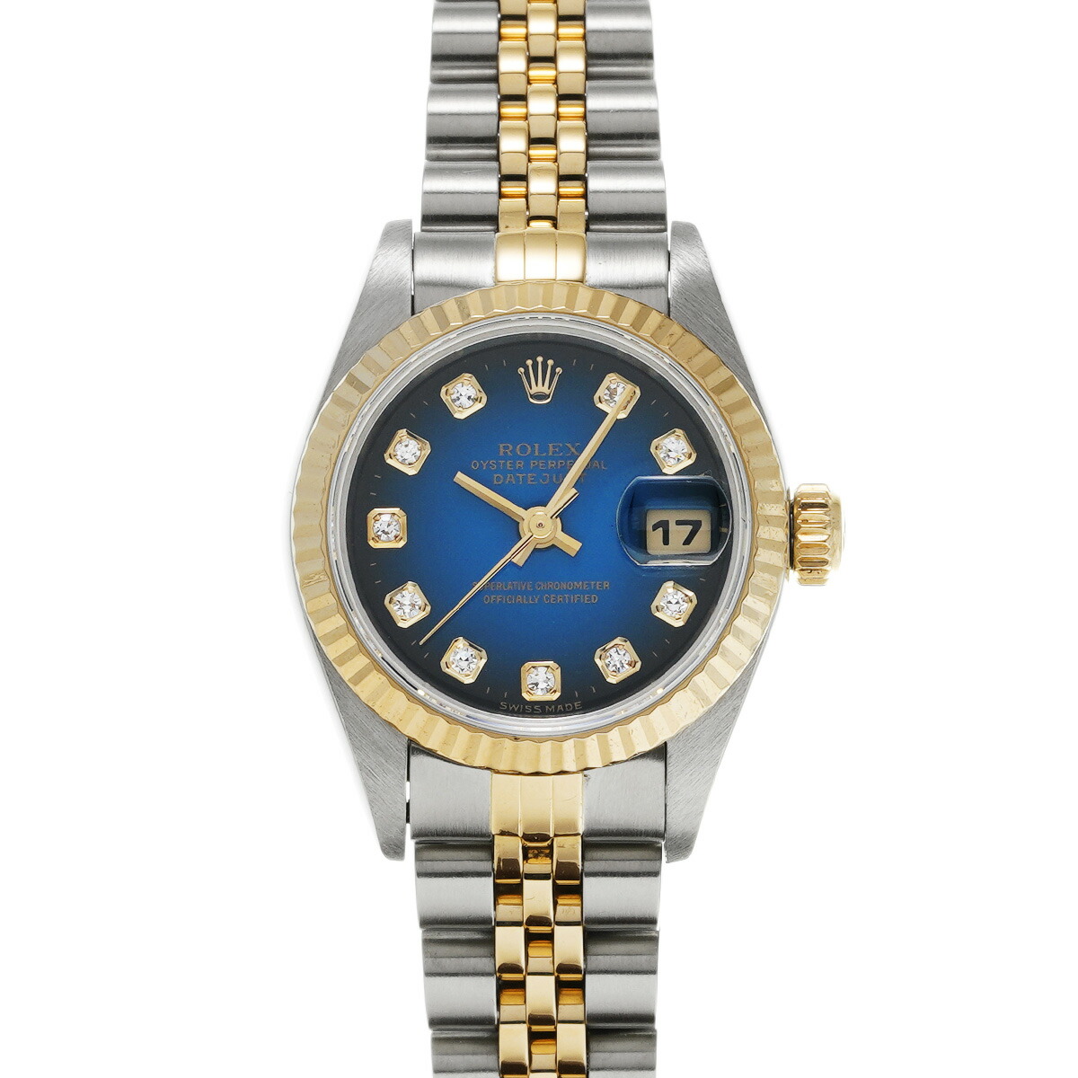 【～4/17 最大5万円クーポン】ロレックス ROLEX デイトジャスト 69173G U番(1997年頃製造) ブルー・グラデーション/ダイヤモンド レディース 腕時計 ロレックス 時計 高級腕時計 ブランド 【ローン48回払い無金利】【中古】