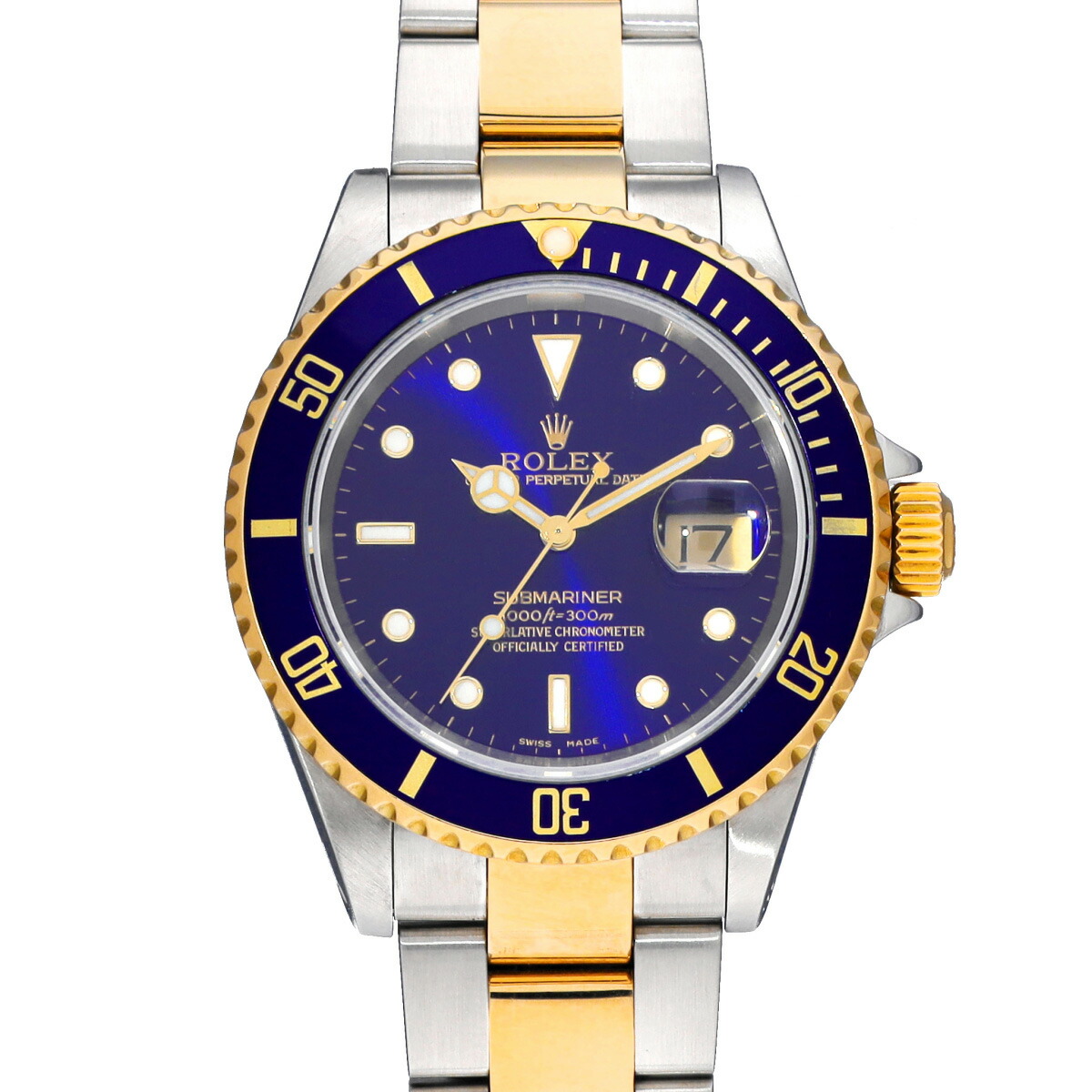 ロレックス ROLEX サブマリーナ デイト 16613 K番(2002年頃製造) ブルー メンズ 腕時計 ロレックス 時計 高級腕時計 ブランド 【ローン48回払い無金利】【中古】