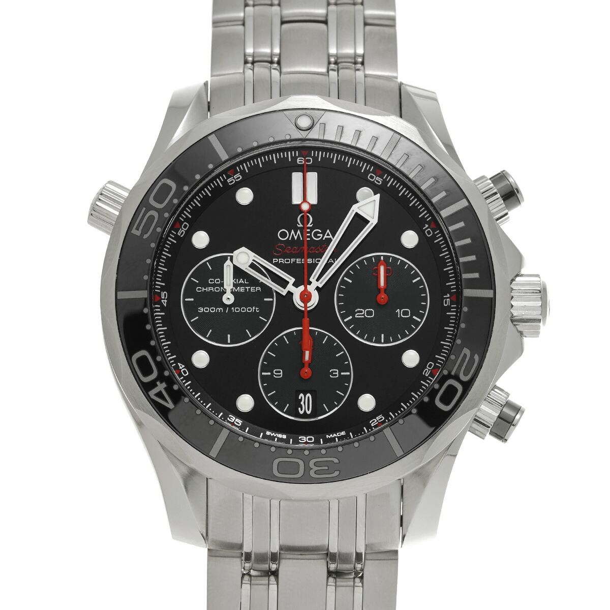 オメガ OMEGA シーマスター ダイバー300 コーアクシャル クロノグラフ 212.30.44.50.01.001 ブラック メンズ 腕時計 オメガ 時計 高級腕時計 ブランド 【ローン48回払い無金利】【中古】 285,210円