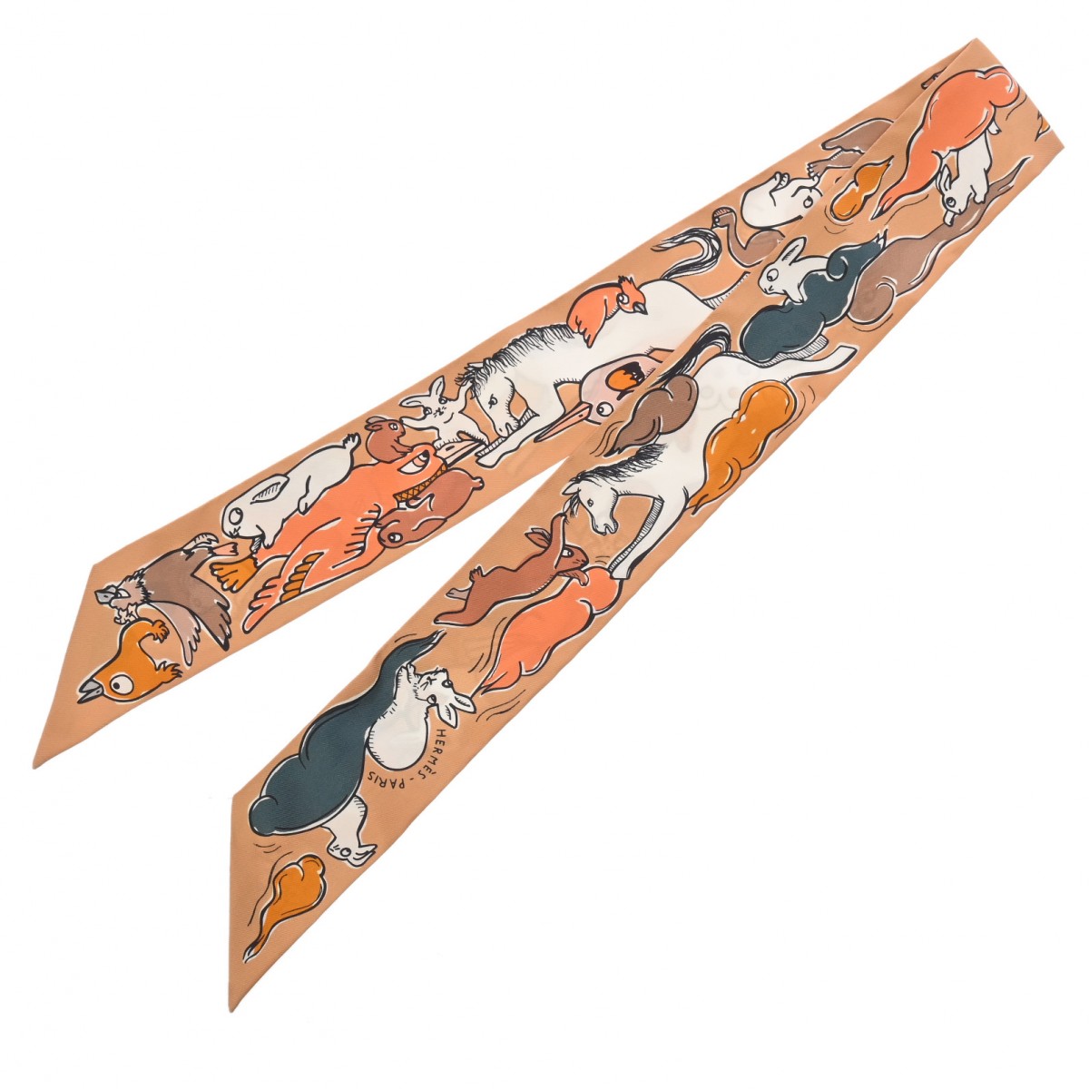 エルメス HERMES ツイリー MILLE ET UN LAPINS マルチカラー 064007S シルク100％ レディース スカーフ エルメス 【ローン48回払い無金利】【未使用】