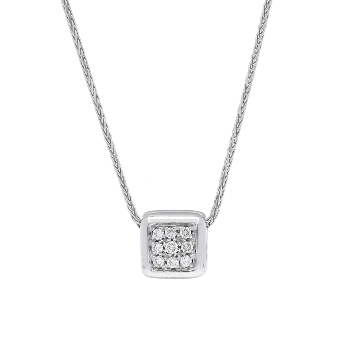 ダミアーニ Damiani スクエアモチーフネックレス K18ホワイトゴールド WG ダイヤモンド レディース ネックレス ダミアーニ 【ローン48回払い無金利】【中古】｜ウォッチニアン ブランド品専門店