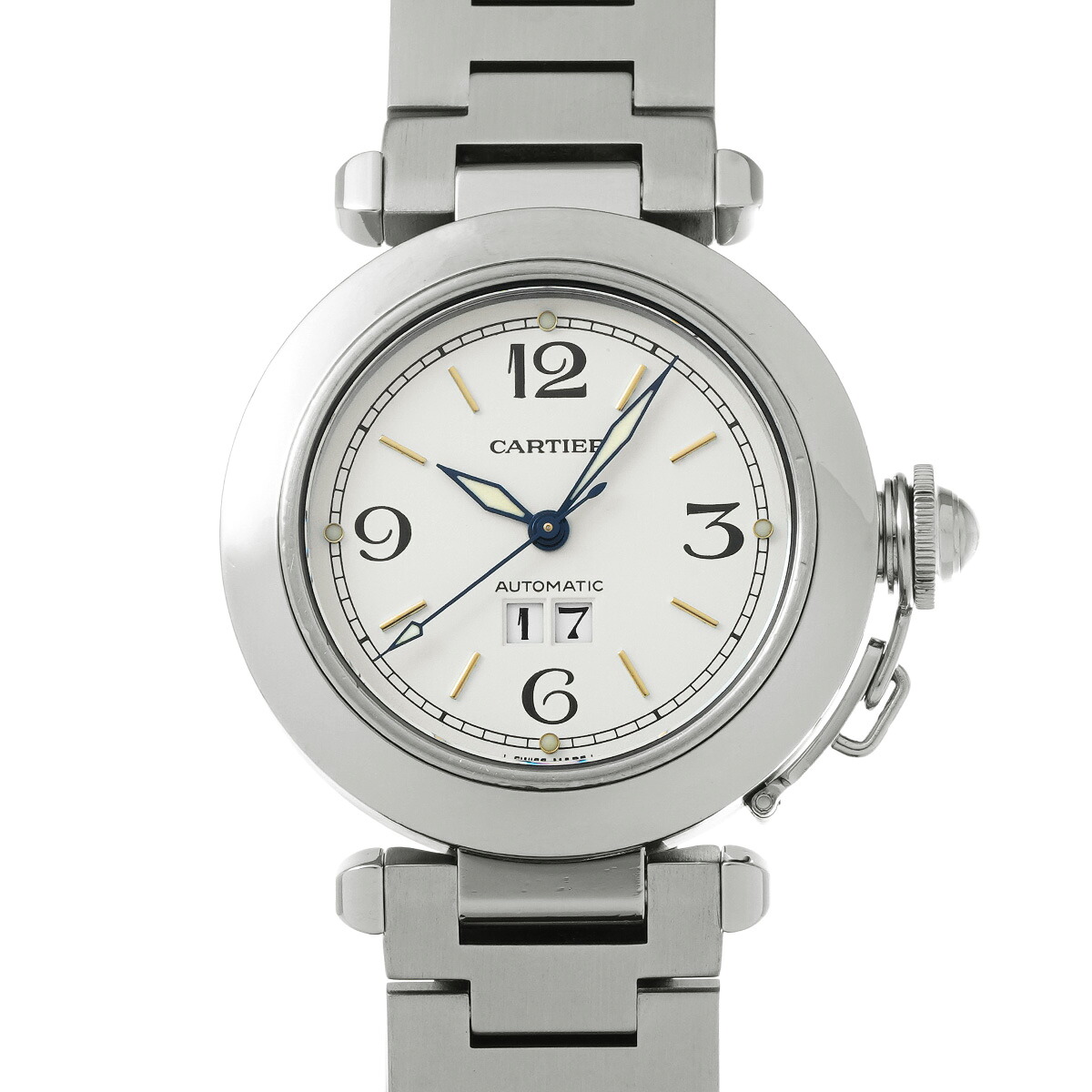 【～4/17 最大5万円クーポン】カルティエ CARTIER パシャC ビッグデイト W31044M7 ホワイト ユニセックス 腕時計 カルティエ 時計 高級腕時計 ブランド 【ローン48回払い無金利】【中古】