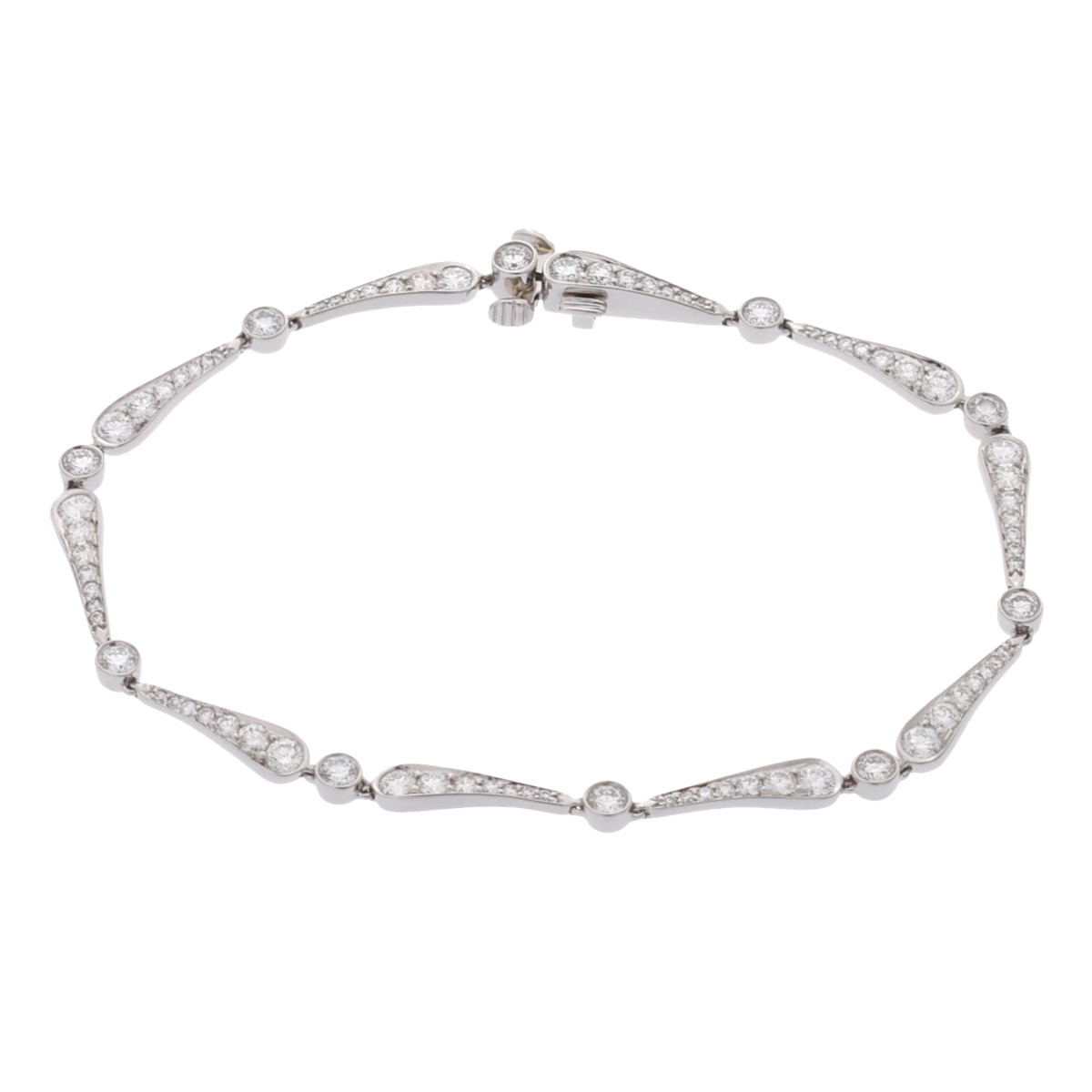 【～4/17 最大5万円クーポン】ティファニー TIFFANY & Co. ジャズグラジュエイテッド ブレスレット Pt950プラチナ ダイヤモンド レディース ブレスレット ティファニー 【ローン48回払い無金利】【中古】