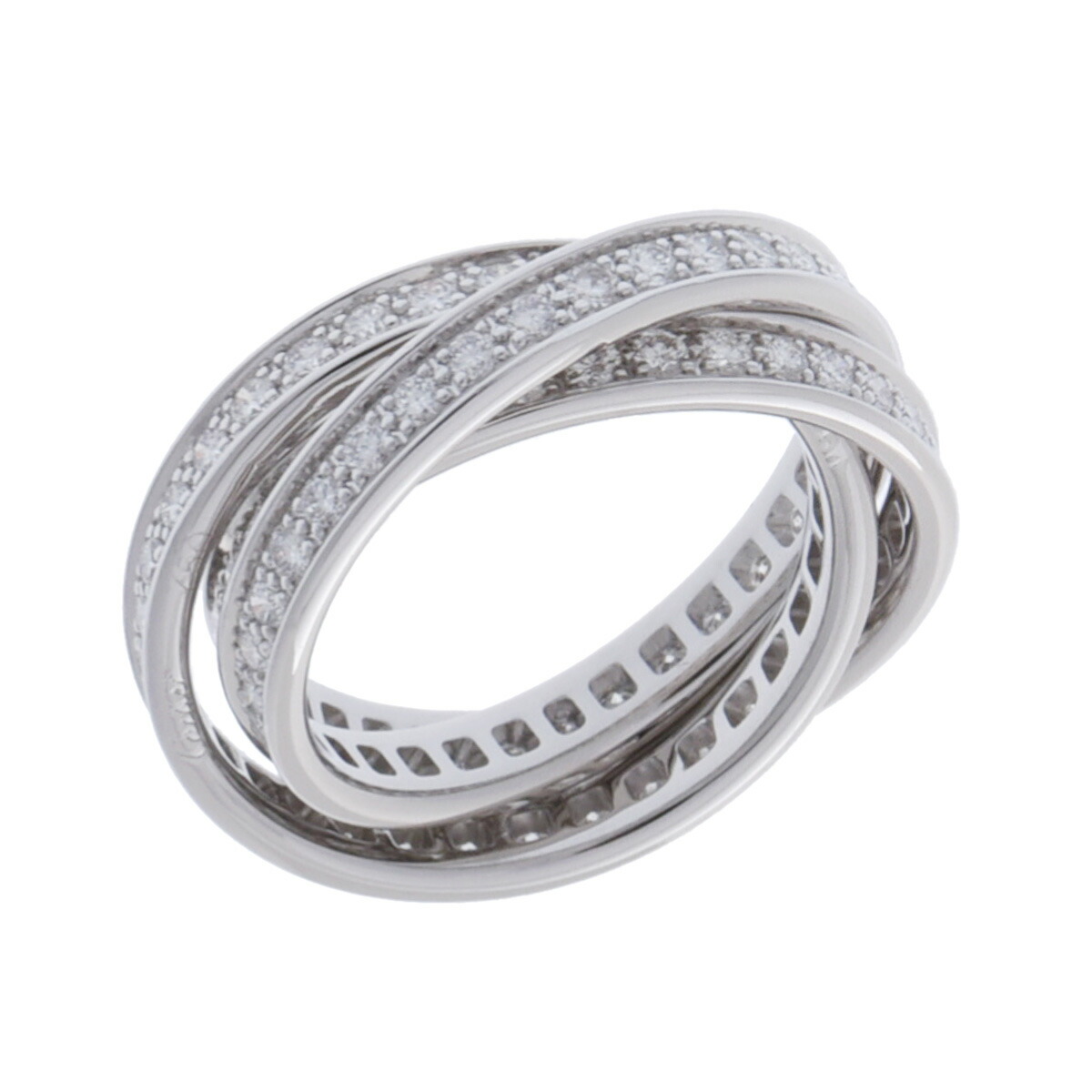 カルティエ CARTIER スリーバングルズ リング #54 K18ホワイトゴールド WG ダイヤモンド レディース リング・指輪 カルティエ 【ローン48回払い無金利】【中古】