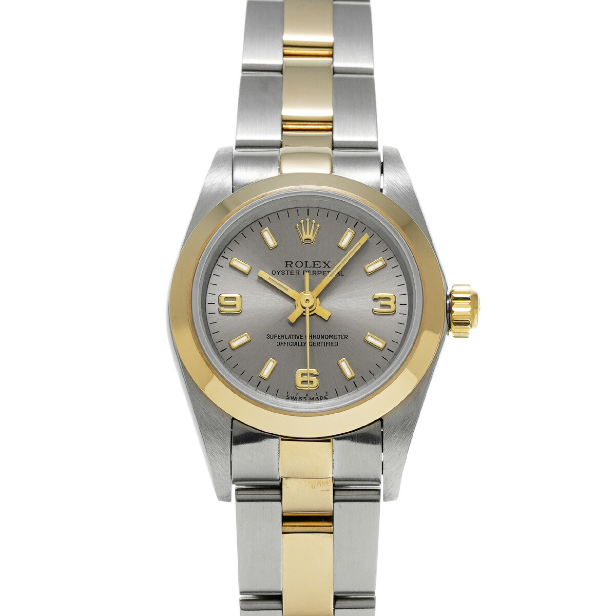 ロレックス ROLEX オイスターパーペチュアル 76183 A番(1999年頃製造) グレー レディース 腕時計 ロレックス 時計 高級腕時計 ブランド 【ローン48回払い無金利】【中古】｜ウォッチニアン ブランド品専門店