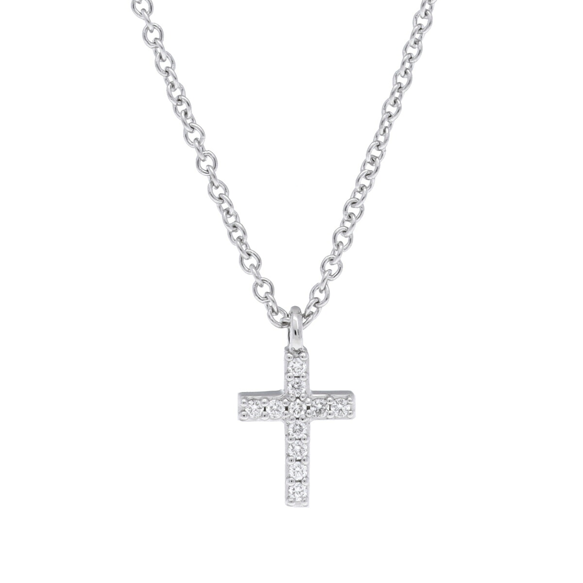 ティファニー TIFFANY & Co. メトロクロスネックレス K18ホワイトゴールド WG ダイヤモンド レディース ネックレス ティファニー 【ローン48回払い無金利】【中古】｜ウォッチニアン ブランド品専門店