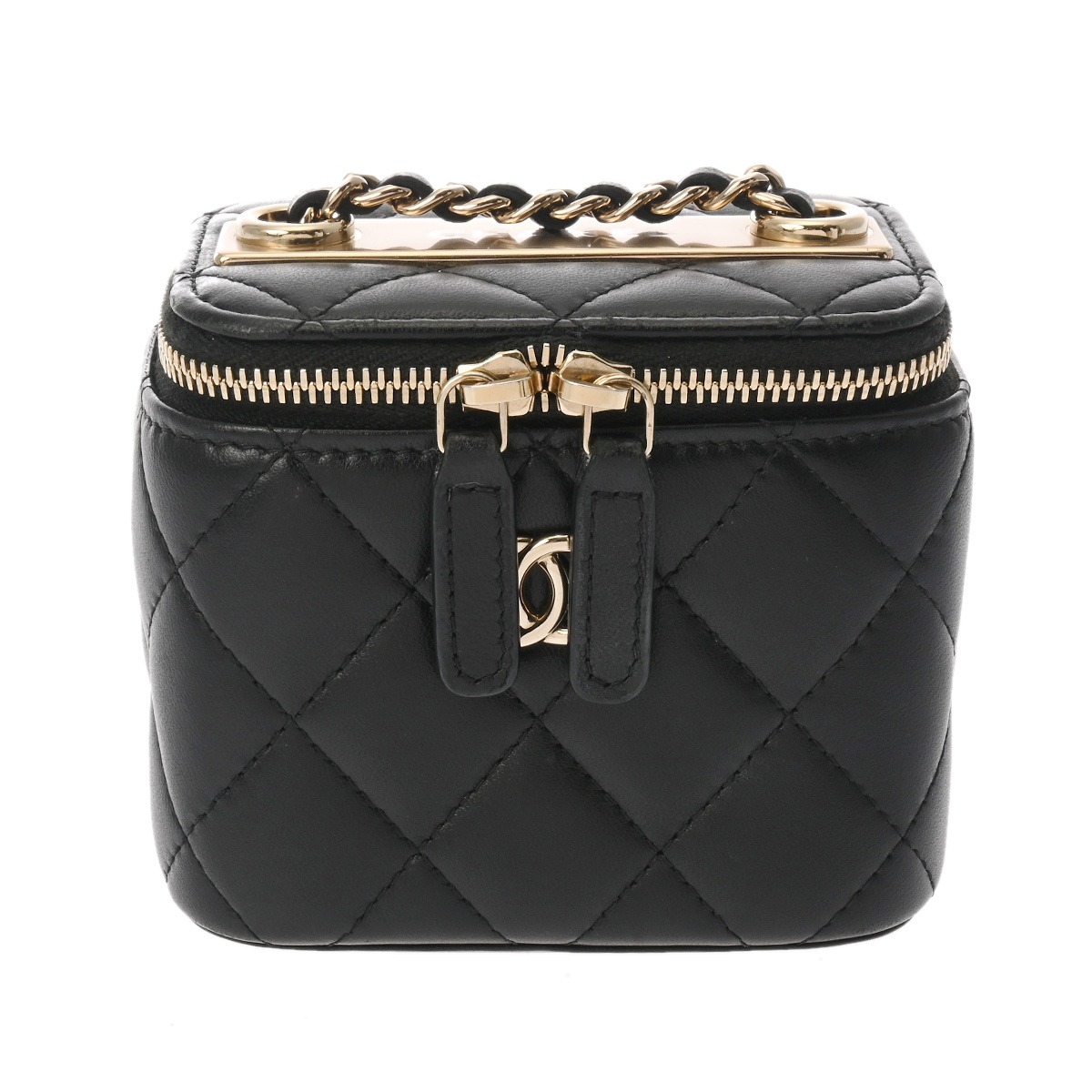 【～7/26 最大5万円クーポン】シャネル CHANEL トレンディCC/マトラッセ ミニヴァニティケース ブラック ラムスキン レディース バニティバッグ chanel シャネル バッグ バック ブランド 【ローン48回払い無金利】【中古】｜ウォッチニアン ブランド品専門店