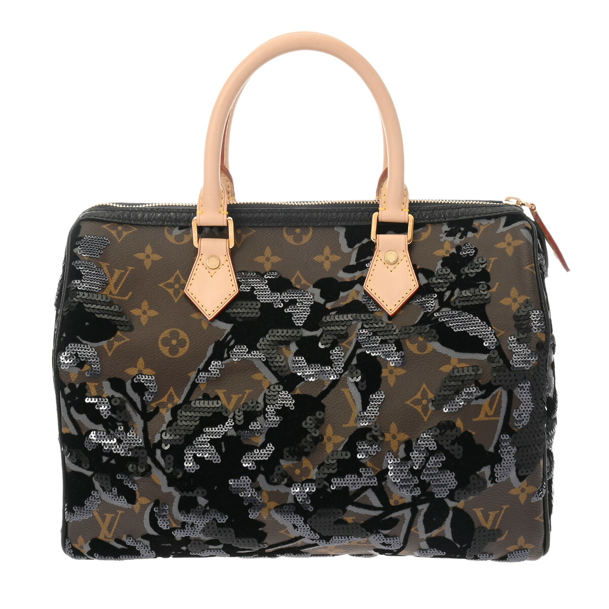 【～7/26 最大5万円クーポン】ルイ ヴィトン LOUIS VUITTON モノグラムフルール ドゥ ジェ スピーディ 30 ブラウン/ブラック M40436 モノグラムキャンバス ユニセックス ハンドバッグ ヴィトンバッグ バック ブランド 【ローン48回払い無金利】【中古】｜ウォッチニアン ブランド品専門店
