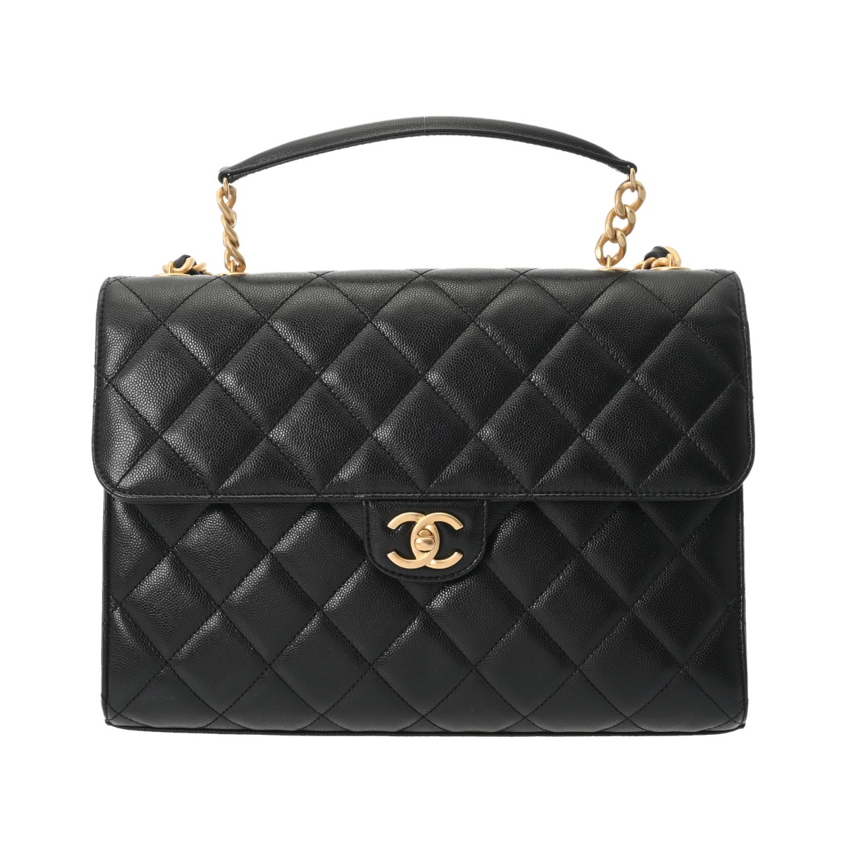 【～7/26 最大5万円クーポン】シャネル CHANEL ラージフラップバッグ ブラック ソフトグレインカーフスキン レディース ショルダーバッグ chanel シャネル バッグ バック ブランド 【ローン48回払い無金利】【中古】｜ウォッチニアン ブランド品専門店