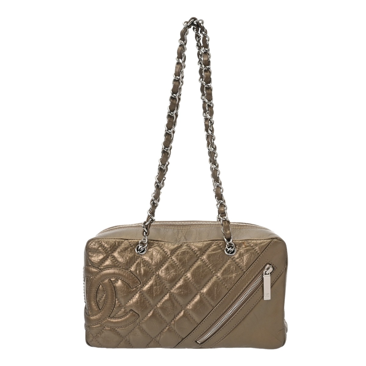【～7/26 最大5万円クーポン】シャネル CHANEL カンボン ボーリングバッグ メタリックゴールド A34315 ラムスキン レディース ショルダーバッグ chanel シャネル バッグ バック ブランド 【ローン48回払い無金利】【中古】｜ウォッチニアン ブランド品専門店