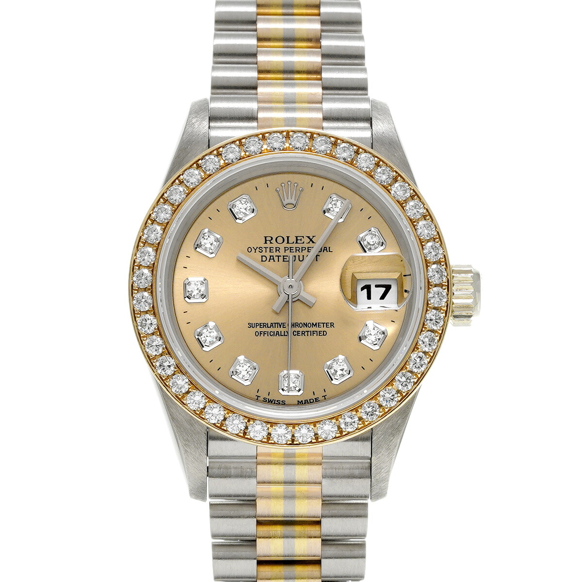 【～7/26 最大5万円クーポン】ロレックス ROLEX デイトジャスト トリドール 69139GBIC W番(1995年頃製造) シャンパン/ダイヤモンド レディース 腕時計 ロレックス 時計 高級腕時計 ブランド 【ローン48回払い無金利】【中古】｜ウォッチニアン ブランド品専門店 930,300円