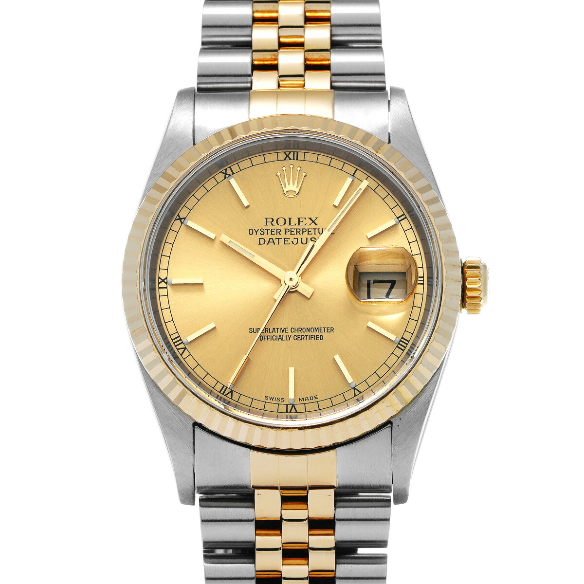 【~7/26 最大5万円クーポン】ロレックス ROLEX デイトジャスト 36 16233 P番(2000年頃製造) シャンパン メンズ 腕時計 ロレックス 時計 高級腕時計 ブランド 【ローン48回払い無金利】【中古】|ウォッチニアン ブランド品専門店