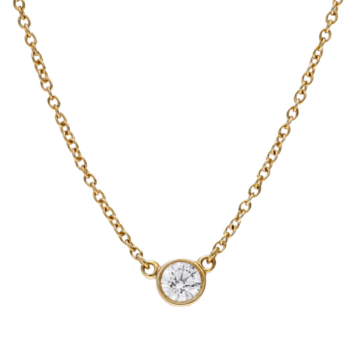 【~7/26 最大5万円クーポン】ティファニー TIFFANY & Co. バイザヤード ネックレス 一粒ダイヤ K18イエローゴールド YG ダイヤモンド レディース ネックレス ティファニー 【ローン48回払い無金利】【中古】|ウォッチニアン ブランド品専門店