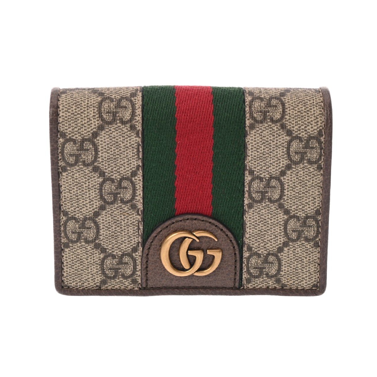 グッチ GUCCI コンパクトウォレット オフィディア ベージュ/エボニー/赤銅色 557801 0959 なめし革 ユニ一発やる 二つ折り紙入れ グッチ 紙入れ ブランド名 【貸し付け金48回払い無利子】【中古】