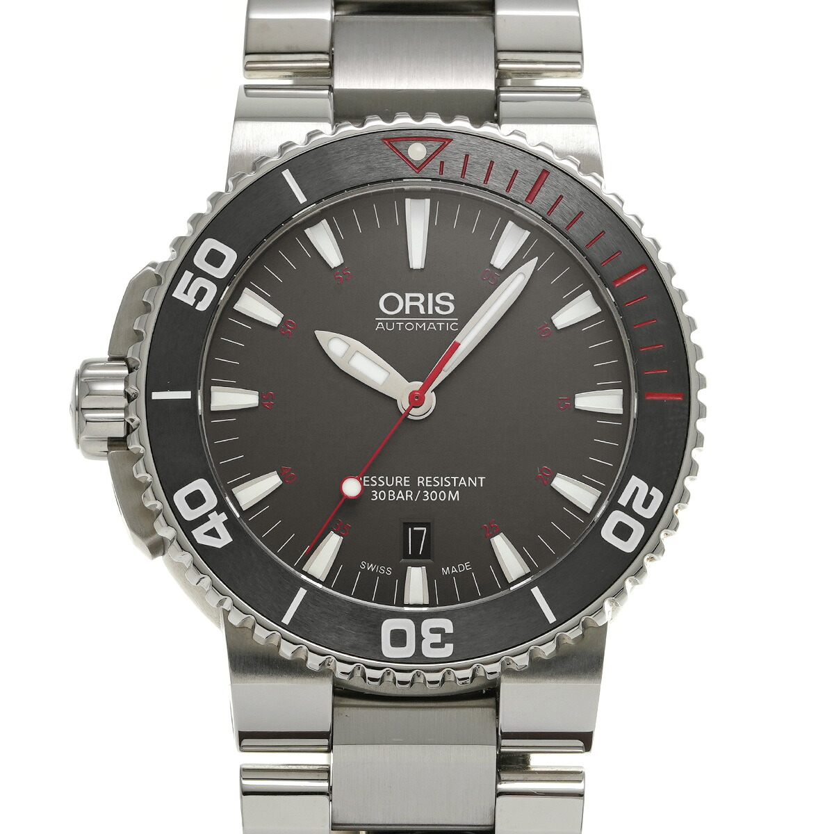 【~7/26 最大5万円クーポン】オリス ORIS アクイス デイト 01 733 7653 4183 グレー メンズ 腕時計 オリス 時計 高級腕時計 ブランド 【ローン48回払い無金利】【中古】|ウォッチニアン ブランド品専門店