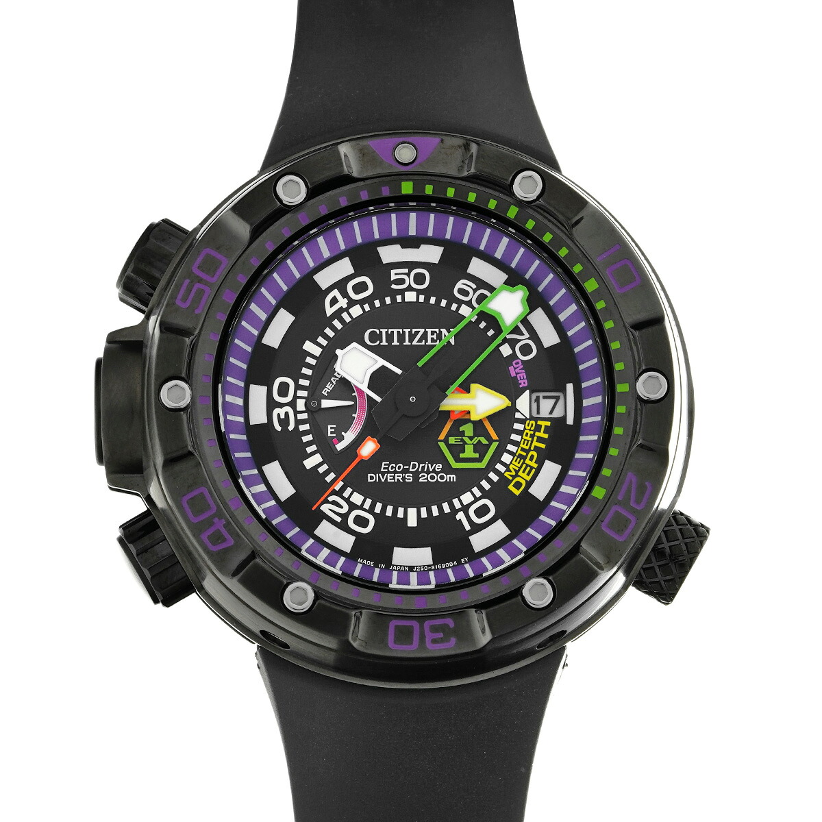 【~7/26 最大5万円クーポン】シチズン CITIZEN エコドライブ エヴァンゲリオン 初号機 J250-S123780 ブラック/パープル メンズ 腕時計 シチズン 時計 高級腕時計 ブランド 【ローン48回払い無金利】【中古】|ウォッチニアン ブランド品専門店
