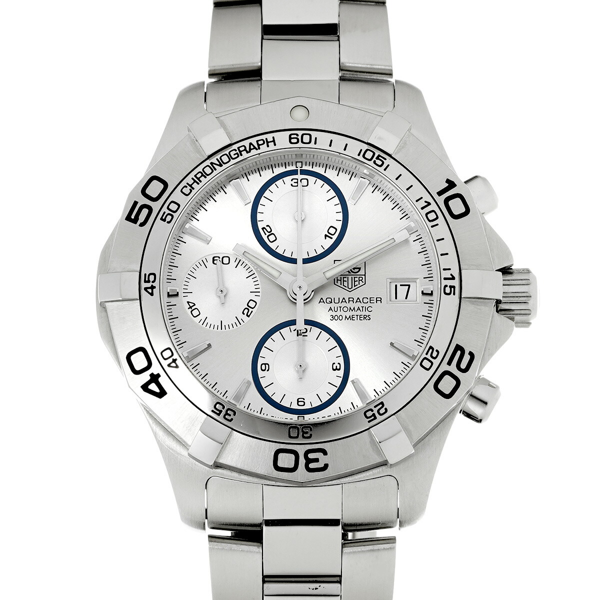 引き舟 ホイヤー TAG HEUER アクアレーサー クロノグラフ  CAF2111.BA0809 しろがね色 メンズ ウォッチ 引き舟 ホイヤー 時辰儀 御前上等ウォッチ ブランド名 【貸し付け金48回払い無利率】【中古】