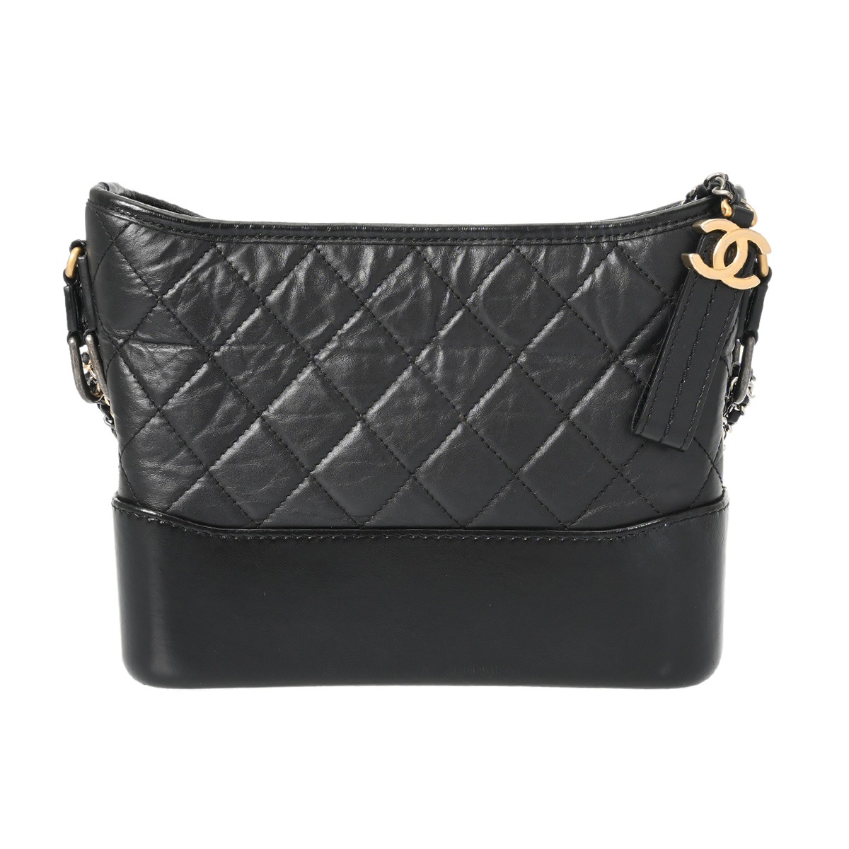 【～7/26 最大5万円クーポン】シャネル CHANEL ガブリエルドゥシャネル ミディアム ホーボーバッグ ブラック A93824 エイジドカーフスキン レディース ショルダーバッグ chanel シャネル バッグ バック ブランド 【ローン48回払い無金利】【中古】｜ウォッチニアン ブランド品専門店