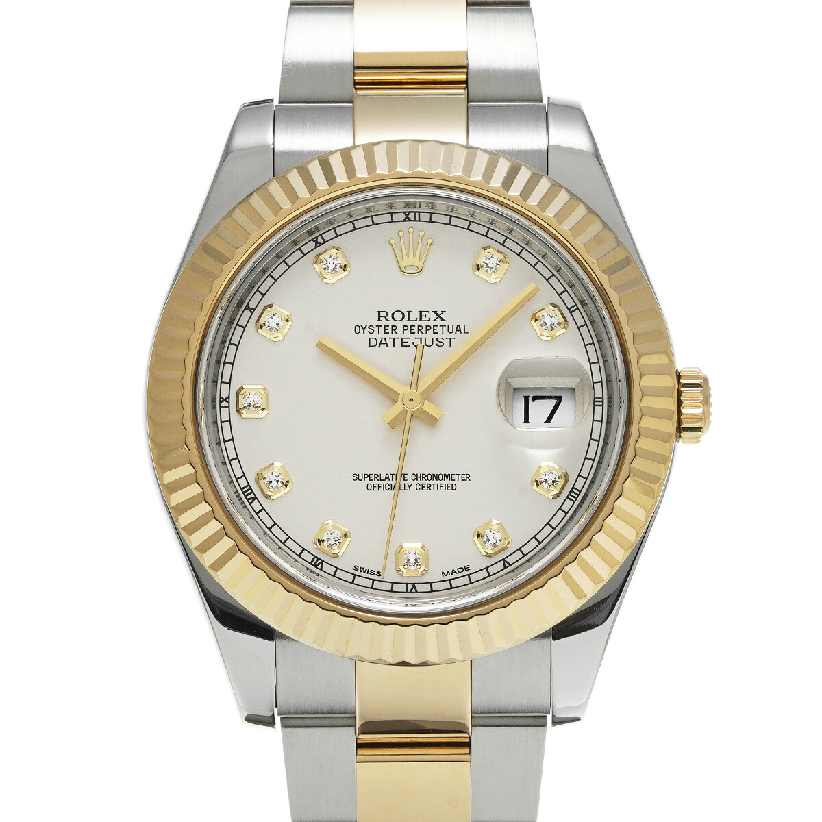 【～7/26 最大5万円クーポン】ロレックス ROLEX デイトジャストII 116333G G番(2012年頃製造) アイボリー/ダイヤモンド メンズ 腕時計 ロレックス 時計 高級腕時計 ブランド 【ローン48回払い無金利】【中古】｜ウォッチニアン ブランド品専門店