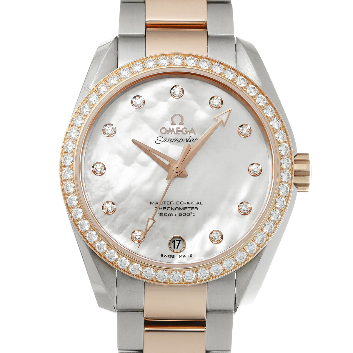 【～7/26 最大5万円クーポン】オメガ OMEGA シーマスター アクアテラ マスターコーアクシャル 231.25.39.21.55.001 ホワイトシェル/ダイヤモンド レディース 腕時計 オメガ 時計 高級腕時計 ブランド 【ローン48回払い無金利】【中古】｜ウォッチニアン ブランド品専門店