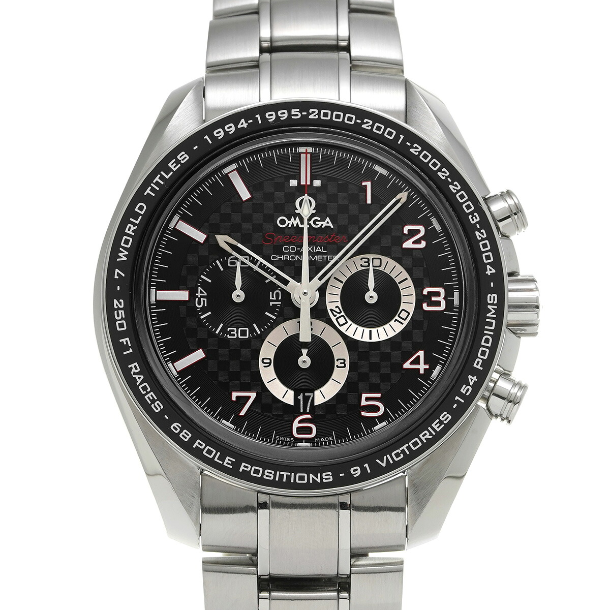 【～7/26 最大5万円クーポン】オメガ OMEGA スピードマスター レジェンド コーアクシャル ミハエル・シューマッハ 321.30.44.50.01.001 ブラック メンズ 腕時計 オメガ 時計 高級腕時計 ブランド 【ローン48回払い無金利】【中古】｜ウォッチニアン ブランド品専門店 324,810円