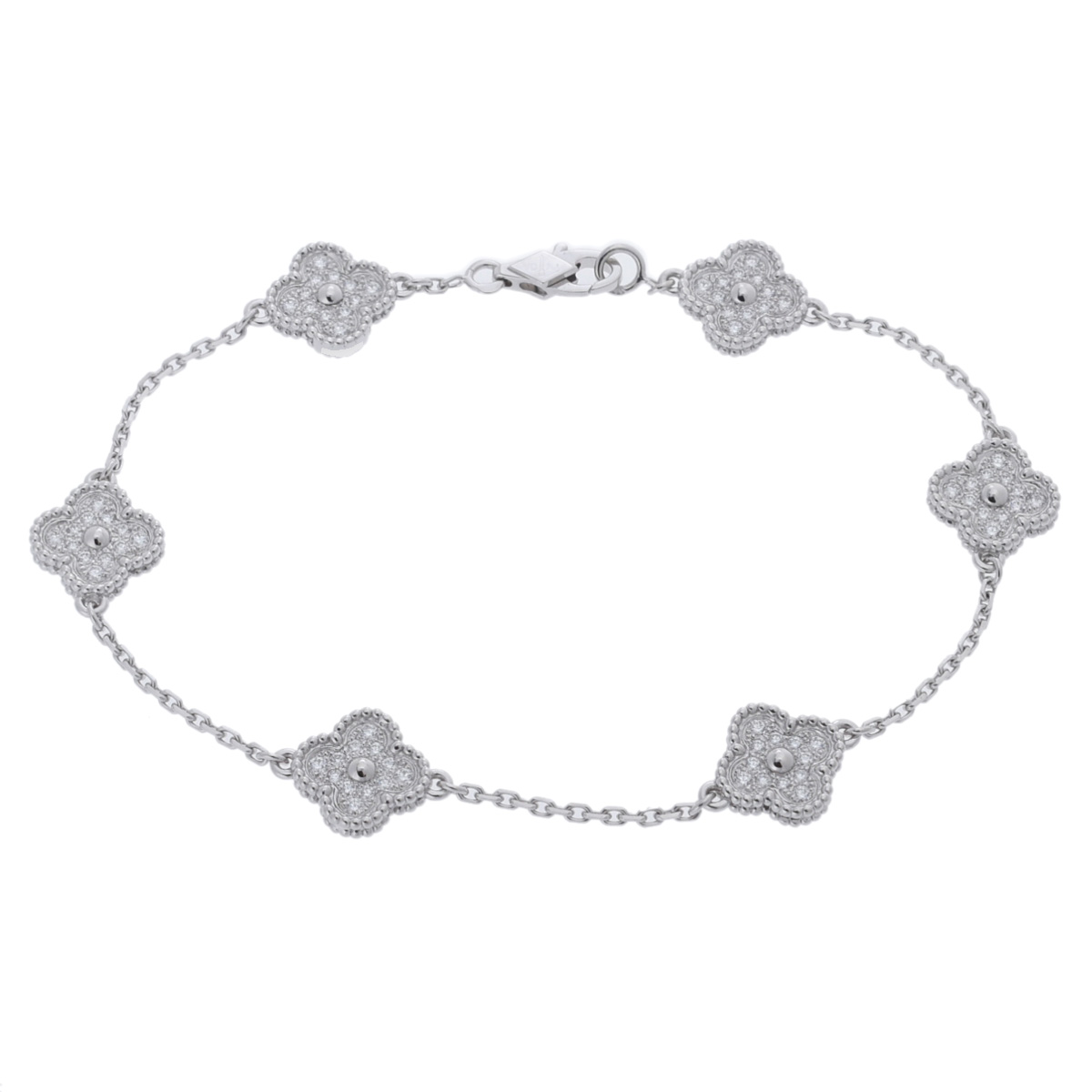 【~7/26 最大5万円クーポン】ヴァン クリーフ&アーペル Van Cleef & Arpels スウィートアルハンブラ ブレスレット 6P VCARO85700 K18ホワイトゴールド WG ダイヤモンド レディース ブレスレット ヴァン クリーフ&アーペル 【ローン48回払い無金利】【中古】|ウォッチニアン ブランド品専門店