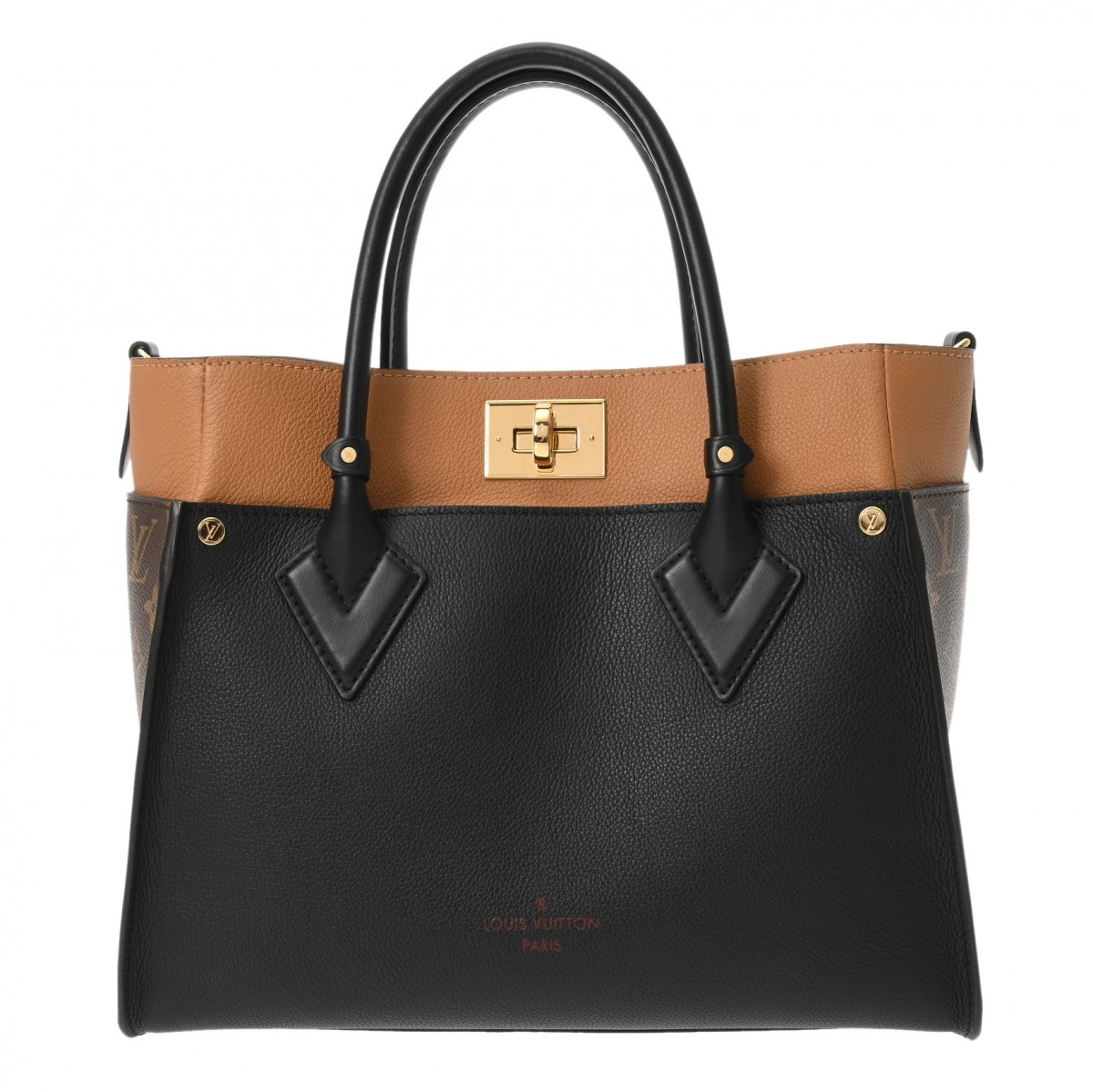 【~7/26 最大5万円クーポン】ルイ ヴィトン LOUIS VUITTON オンマイサイド MM 2WAY ノワール M53823 モノグラムキャンバス/グレインカーフレザー レディース ハンドバッグ ヴィトンバッグ バック ブランド 【ローン48回払い無金利】【中古】|ウォッチニアン ブランド品専門店