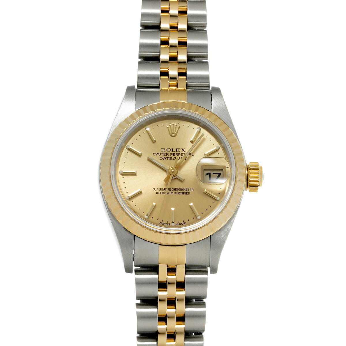 【～7/26 最大5万円クーポン】ロレックス ROLEX デイトジャスト 79173 Y番(2002年製造) シャンパン レディース 腕時計 ロレックス 時計 高級腕時計 ブランド 【ローン48回払い無金利】【中古】｜ウォッチニアン ブランド品専門店