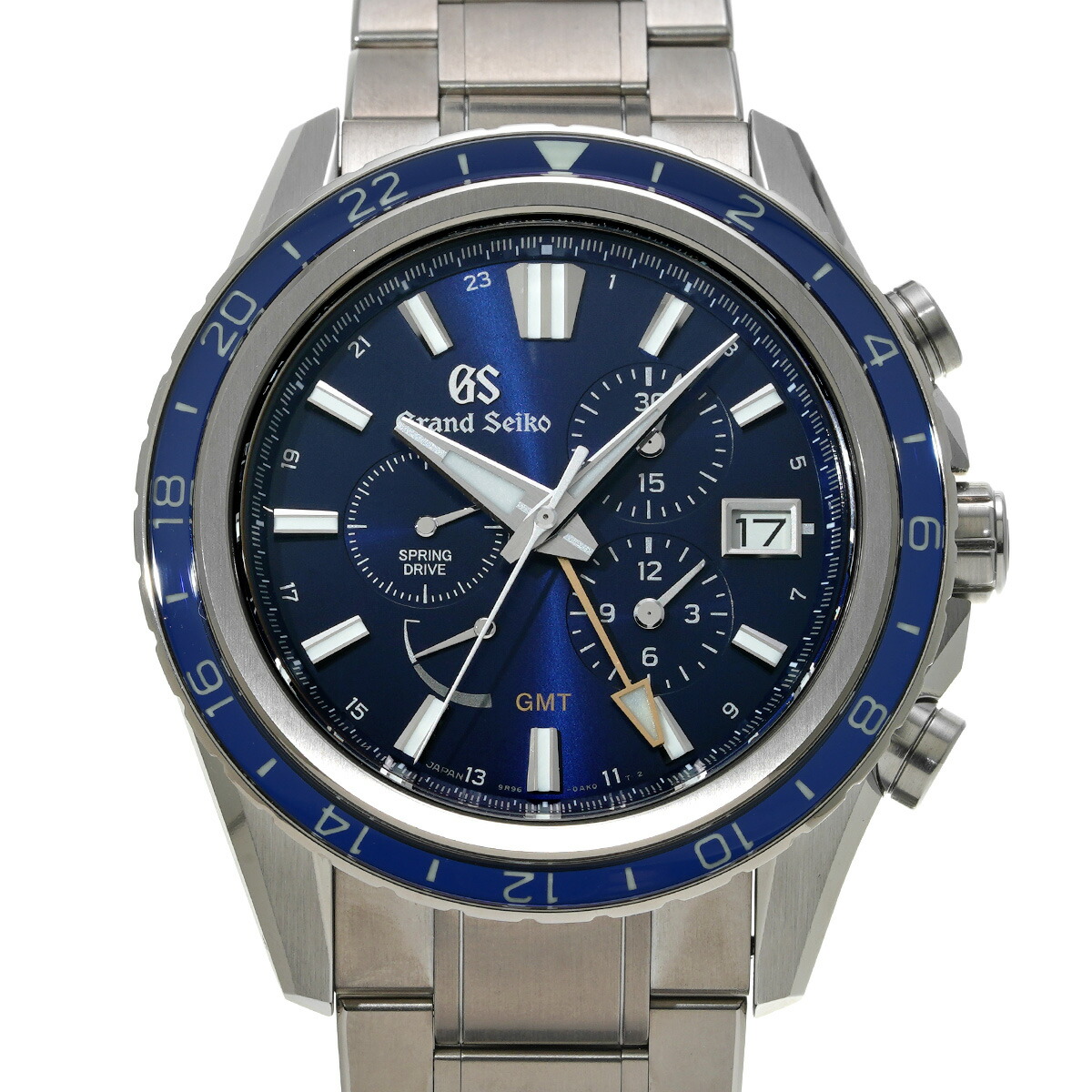【～7/26 最大5万円クーポン】グランドセイコー Grand Seiko エボリューション9コレクション スプリングドライブ GMT GSクロノグラフ15th SBGC249 ブルー メンズ 腕時計 グランドセイコー 時計 高級腕時計 ブランド 【ローン48回払い無金利】【中古】｜ウォッチニアン ブランド品専門店
