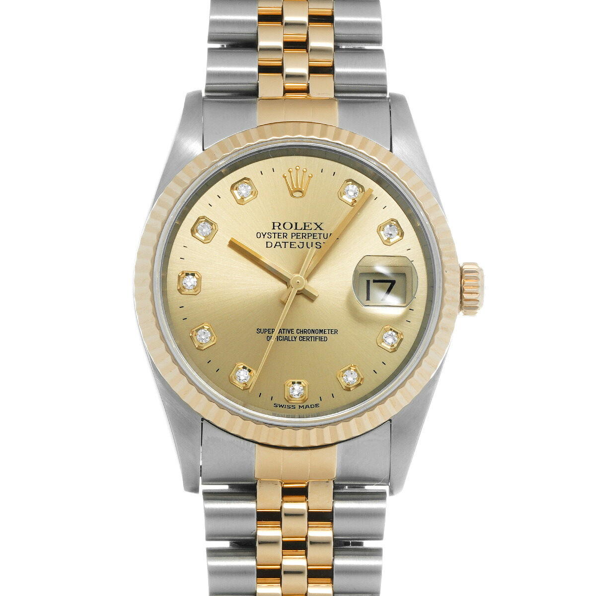 【~7/26 最大5万円クーポン】ロレックス ROLEX デイトジャスト 16233G U番(1997年頃製造) シャンパン/ダイヤモンド メンズ 腕時計 ロレックス 時計 高級腕時計 ブランド 【ローン48回払い無金利】【中古】|ウォッチニアン ブランド品専門店