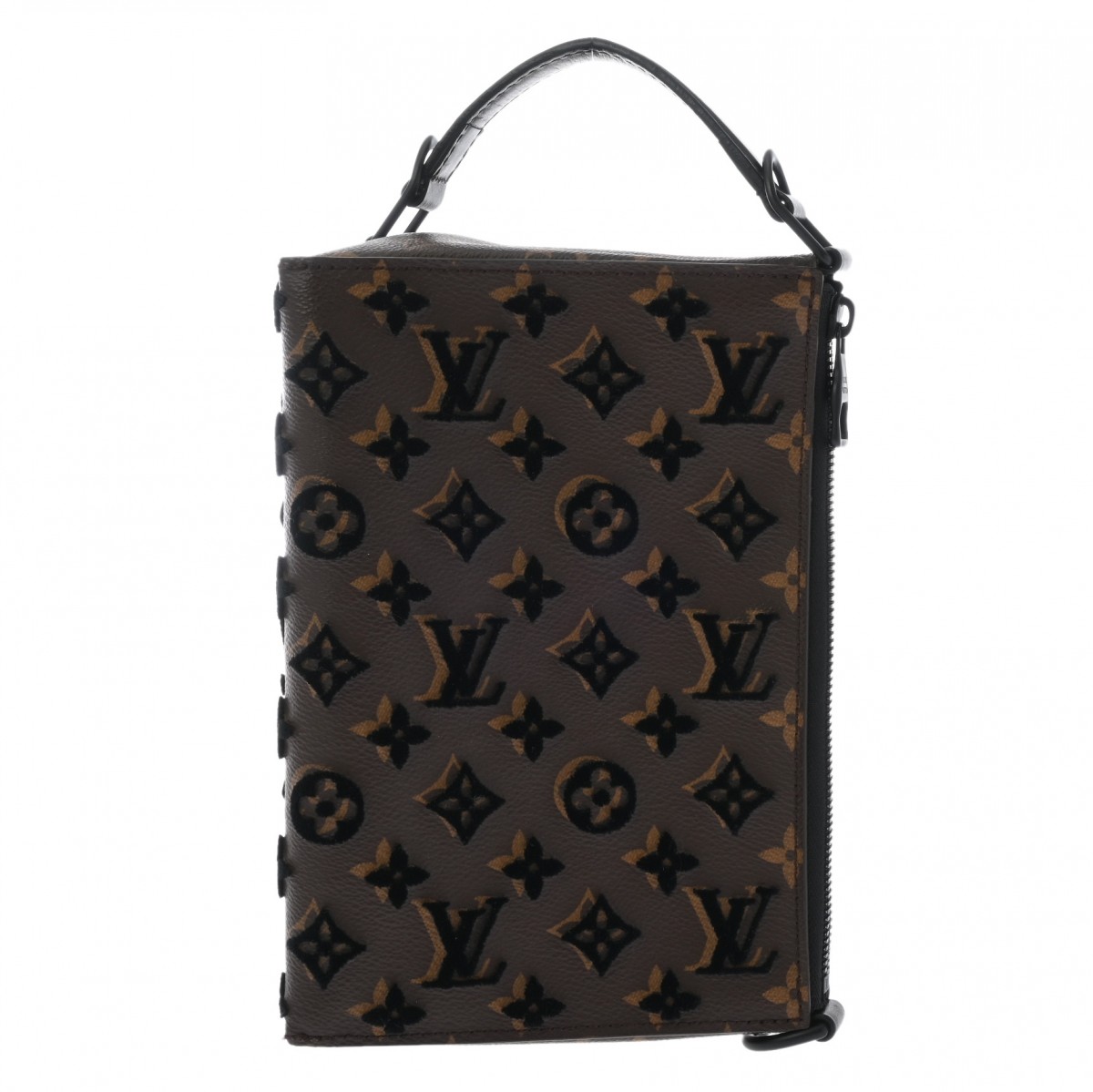ルイ ヴィトン LOUIS VUITTON モノグラムタフタージュ トリ一角 伝達人  赤銅色 M45070 モノグラムタフタージュ レディース ショルダーバッグ ヴィトンバッグ うしろ側 ブランド名 【貸し付け金48回払い無利率】【中古】