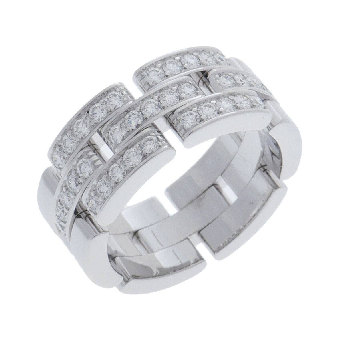カルティエ CARTIER マイヨンパンテール リング 3ロウ #52 N4127252 K18ホワイトゴールド WG ダイヤモンド レディース リング・指輪 カルティエ 【ローン48回払い無金利】【中古】|ウォッチニアン ブランド品専門店