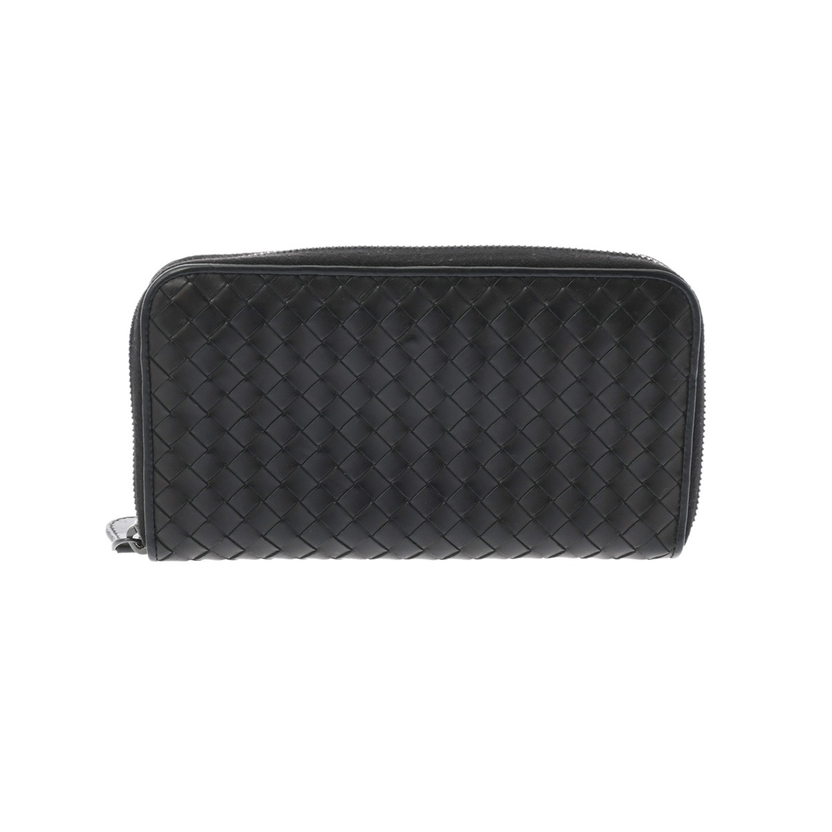 【～7/26 最大5万円クーポン】ボッテガ ヴェネタ BOTTEGA VENETA イントレチャート ジップアラウンドウォレット ブラック 114076 レザー ユニセックス 長財布 ボッテガ ヴェネタ 財布 ブランド 【ローン48回払い無金利】【中古】｜ウォッチニアン ブランド品専門店