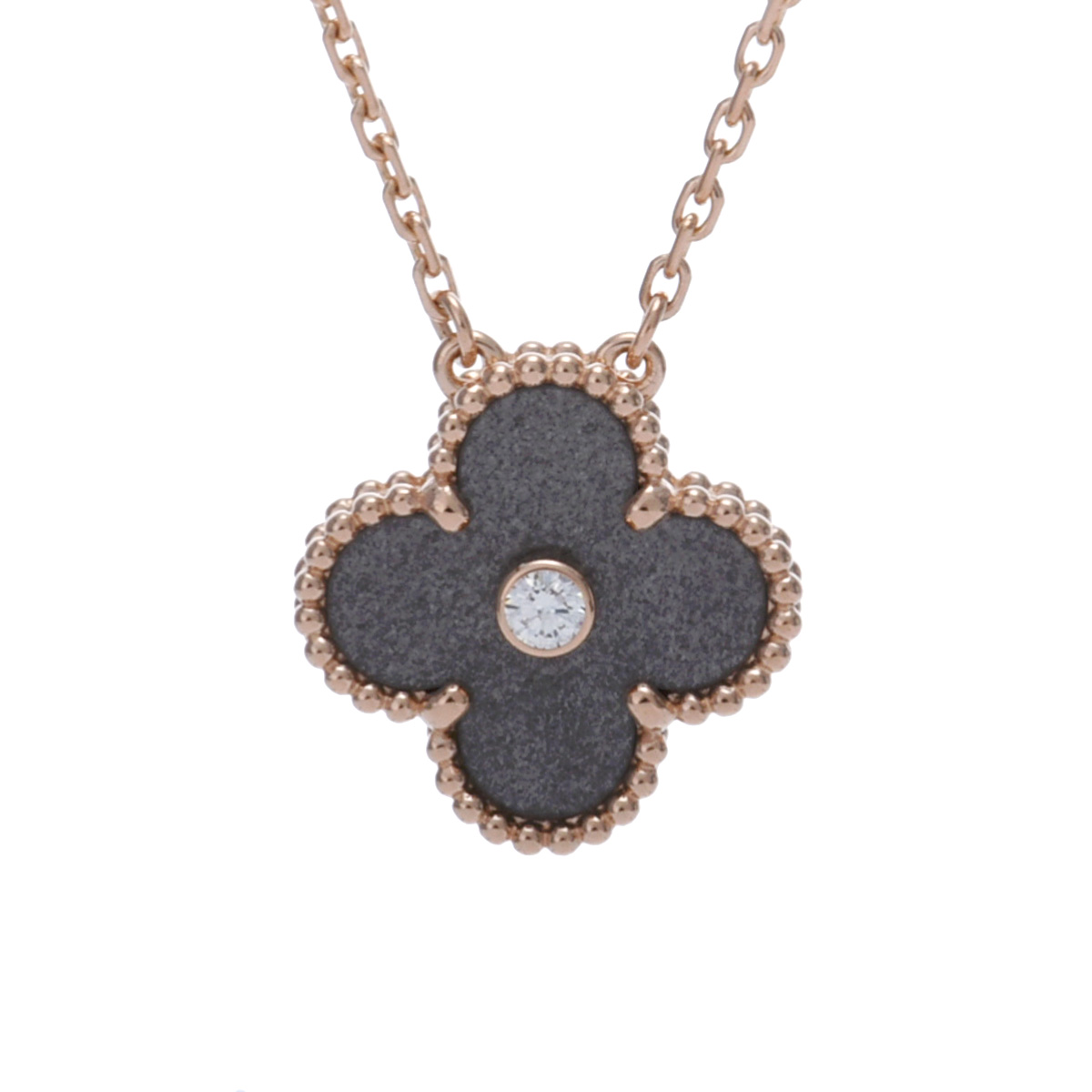 ヴァン クリーフ&アーペル Van Cleef & Arpels ヴィンテージアルハンブラ ネックレス 2023年ホリデー VCARP9T000 K18ピンクゴールド PG シルバーオブシディアン/ダイヤモンド レディース ネックレス ヴァン クリーフ&アーペル 【ローン48回払い無金利】【中古|ウォッチニアン ブランド品専門店