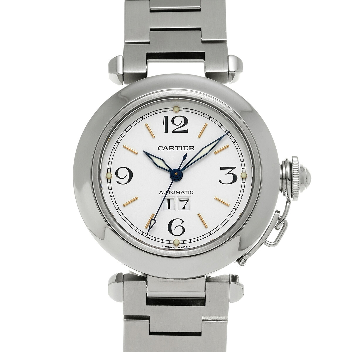 【～7/26 最大5万円クーポン】カルティエ CARTIER パシャC ビッグデイト W31044M7 ホワイト ユニセックス 腕時計 カルティエ 時計 高級腕時計 ブランド 【ローン48回払い無金利】【中古】｜ウォッチニアン ブランド品専門店