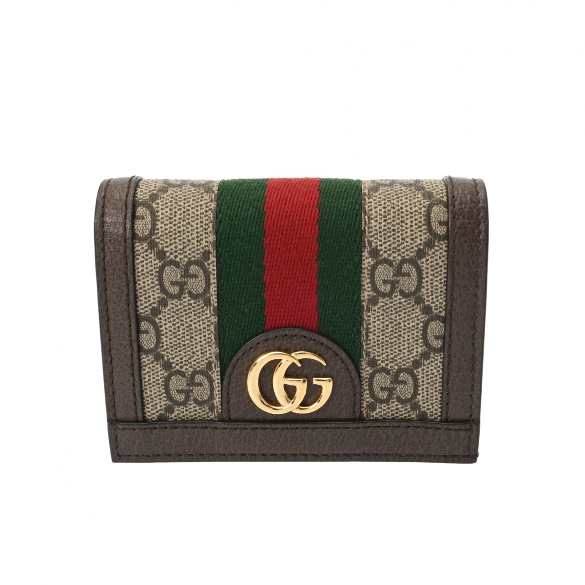 グッチ GUCCI オフディア GG 歌留多入れもの ウォレット オフィディア ベージュ/エボニー/赤銅色 523155 GGスプリームキャンバス/なめし革 レディース 二つ折り紙入れ グッチ 紙入れ ブランド名 【貸し付け金48回払い無利子】【中古】