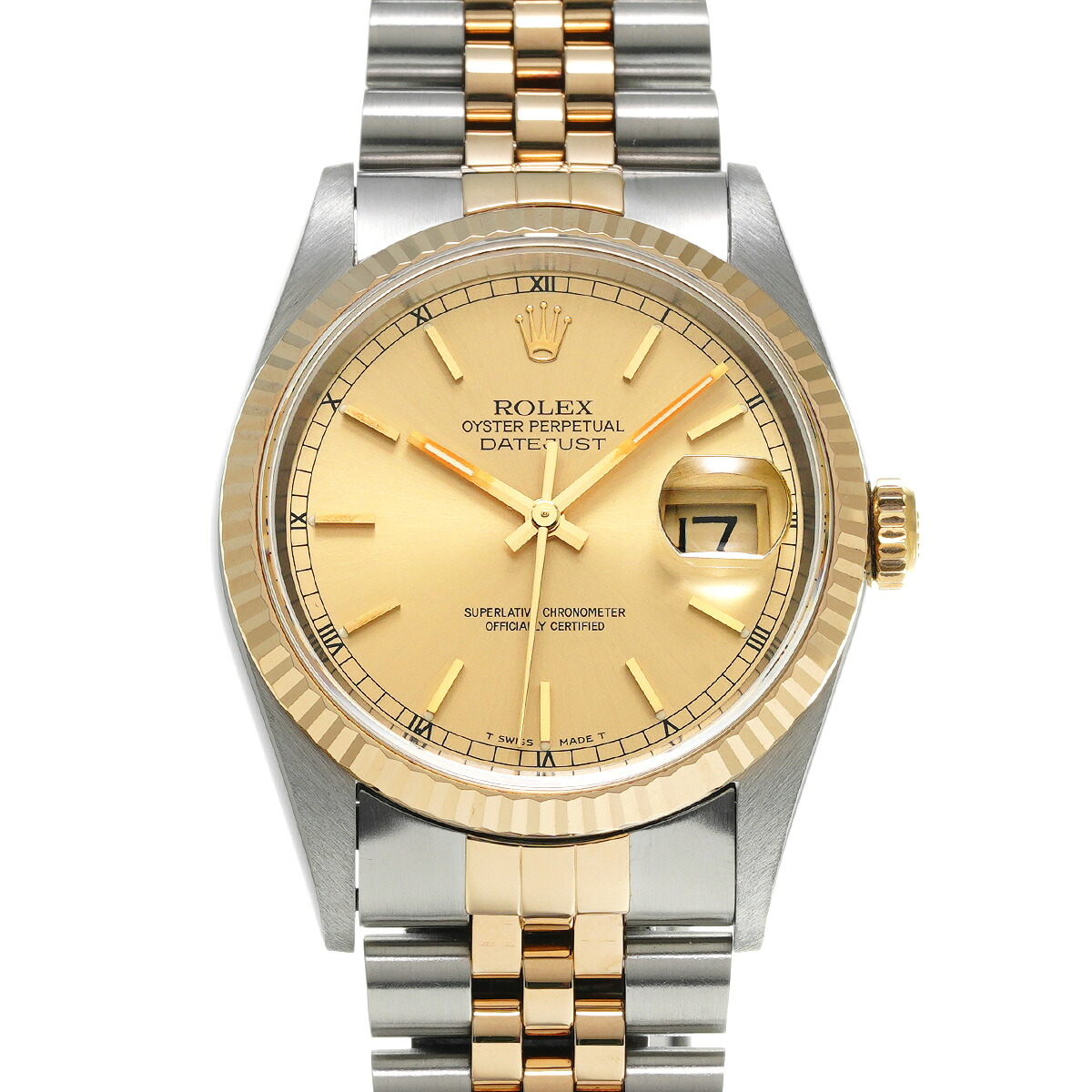 【~7/26 最大5万円クーポン】ロレックス ROLEX デイトジャスト 36 16233 T番(1997年頃製造) シャンパン メンズ 腕時計 ロレックス 時計 高級腕時計 ブランド 【ローン48回払い無金利】【中古】|ウォッチニアン ブランド品専門店