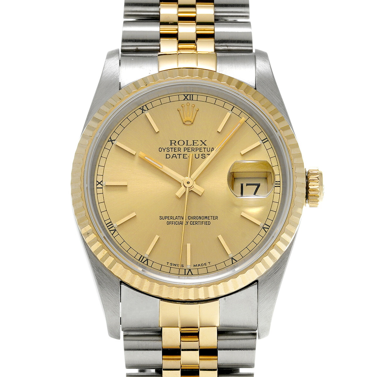 【～7/26 最大5万円クーポン】ロレックス ROLEX デイトジャスト 36 16233 X番(1993年頃製造) シャンパン メンズ 腕時計 ロレックス 時計 高級腕時計 ブランド 【ローン48回払い無金利】【中古】｜ウォッチニアン ブランド品専門店