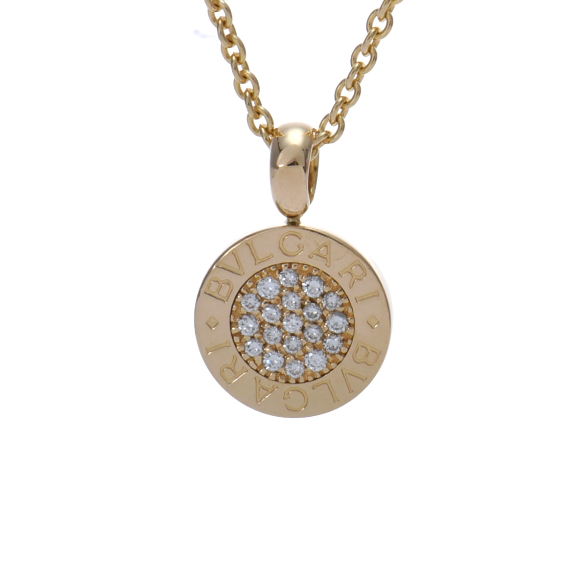 【～7/26 最大5万円クーポン】ブルガリ BVLGARI ブルガリブルガリ ネックレス パヴェ K18イエローゴールド YG ダイヤモンド レディース ネックレス ブルガリ 【ローン48回払い無金利】【中古】｜ウォッチニアン ブランド品専門店