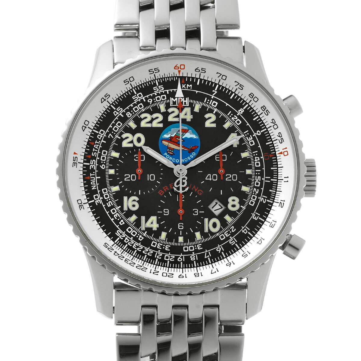 ブライトリング BREITLING ナビタイマー B02 コスモノート ポルコロッソ A222BPRNP ブラック メンズ 腕時計 ブライトリング 時計 高級腕時計 ブランド 【ローン48回払い無金利】【中古】｜ウォッチニアン ブランド品専門店