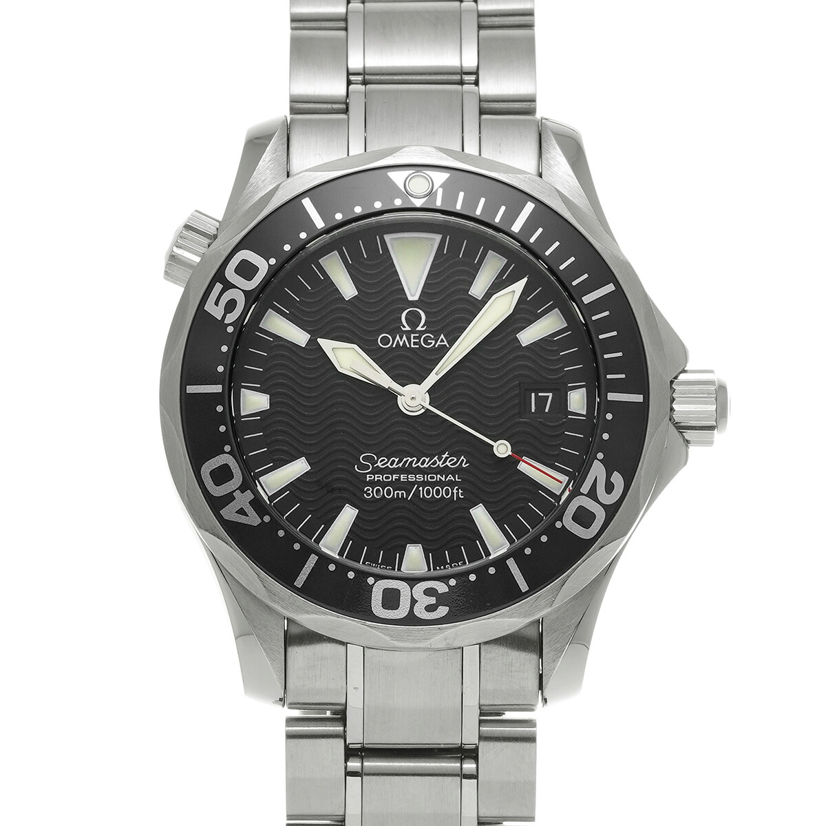 ゼロ OMEGA シーマスター 職業的 300 2262.50 黒いこと メンズ ウオッチ ゼロ 時辰儀 飛び切りウオッチ ブランド名 【貸し付け金48回払い無利子】【中古】